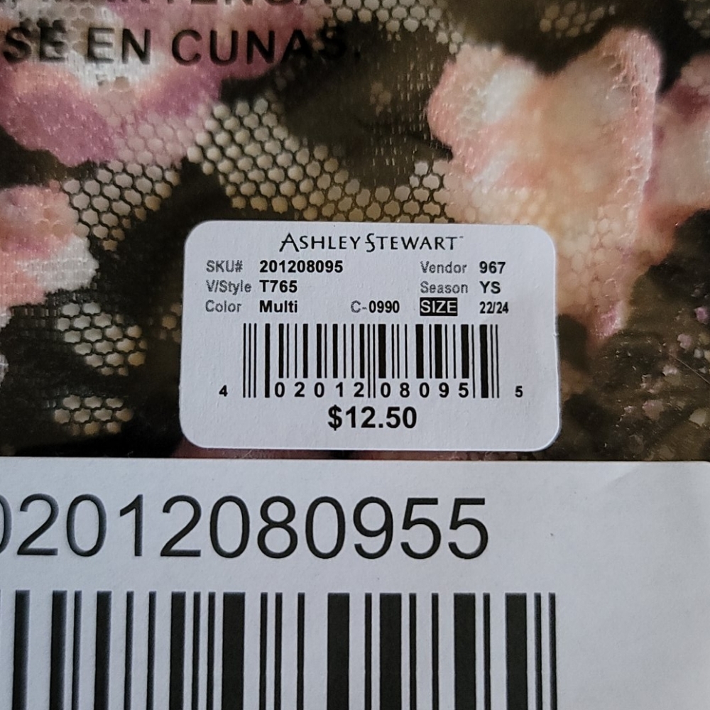 Ashley Stewart Floral Lace Hipster Thong,Size 22/24 - Picture 3 of 4